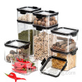 Jarra hermética caja de plástico de plástico de grado de comida con jarra de almacenamiento de tapa snack frijol jarro de almacenamiento de cocina